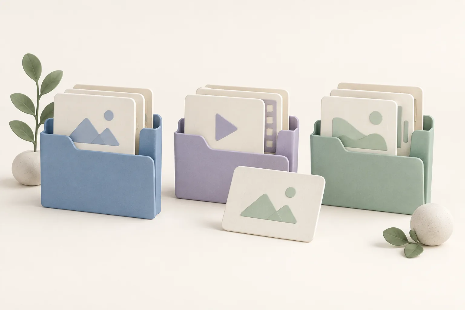 Des séries de médias rangées en cartes distinctes, avec un repère pour chaque collection.